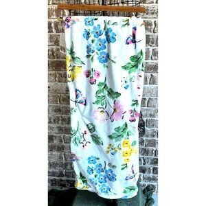 Studio Curate Plush Throw Butterflies Flowers 50 x 70 inch Floral Blanket NWT